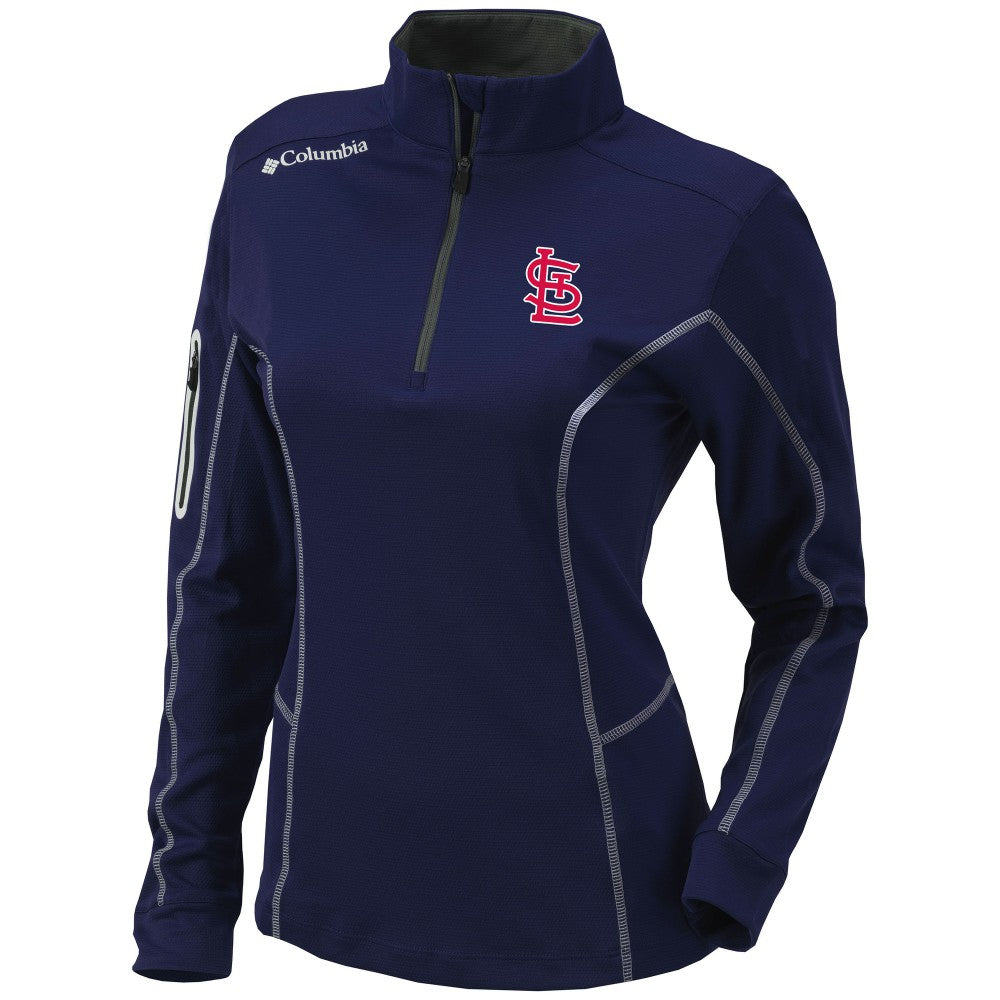 St. Louis Cardinals Columbia Women's Omni-Wick Shotgun Quarter-Zip Pullover Top - Navy Pullover