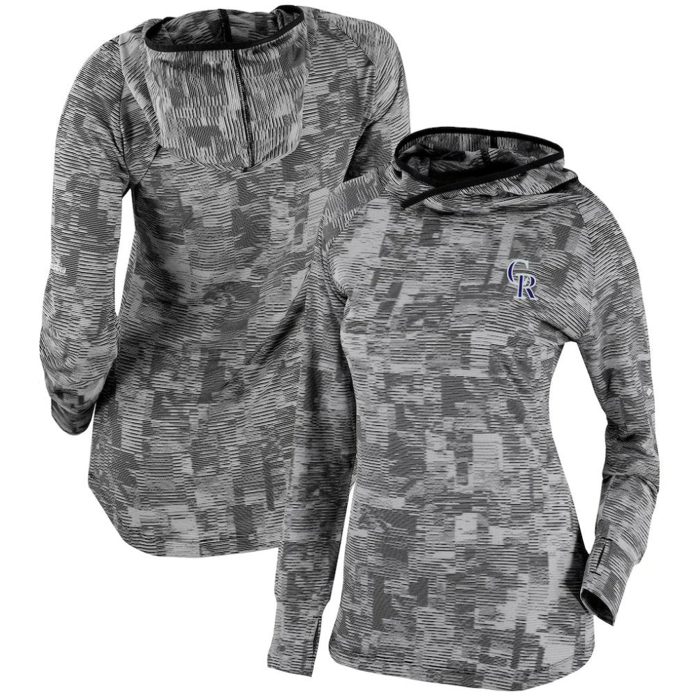Colorado Rockies Columbia Women's Omni-Wick Sunday Ball Pullover Hoodie - Black Hoodies