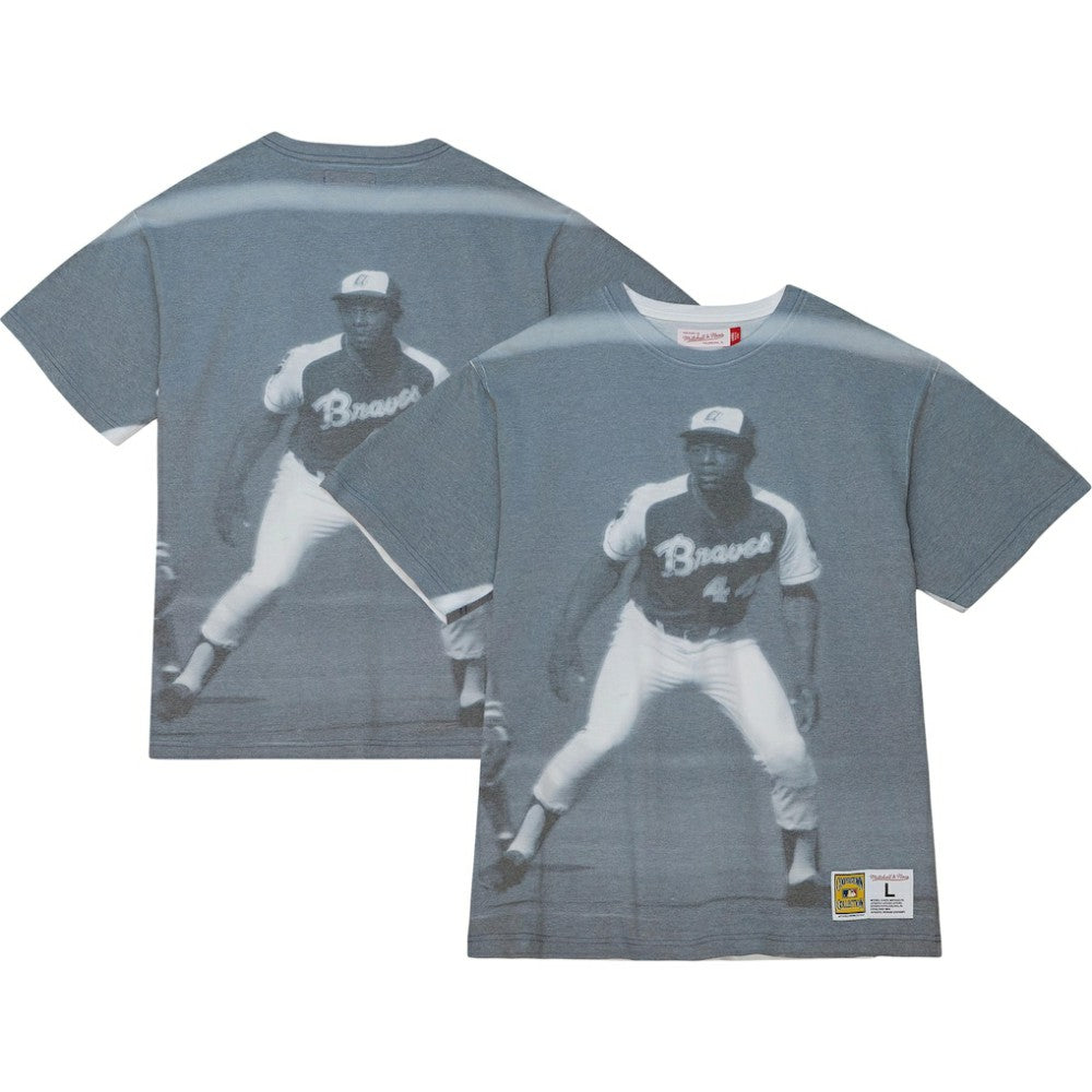 Hank Aaron Atlanta Braves Mitchell & Ness Cooperstown Collection Highlight Sublimated Player Graphic T-Shirt T-shirts
