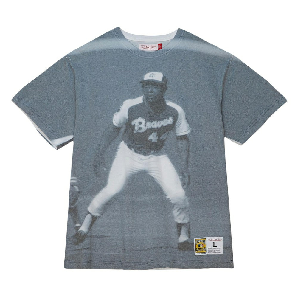 Hank Aaron Atlanta Braves Mitchell & Ness Cooperstown Collection Highlight Sublimated Player Graphic T-Shirt T-shirts