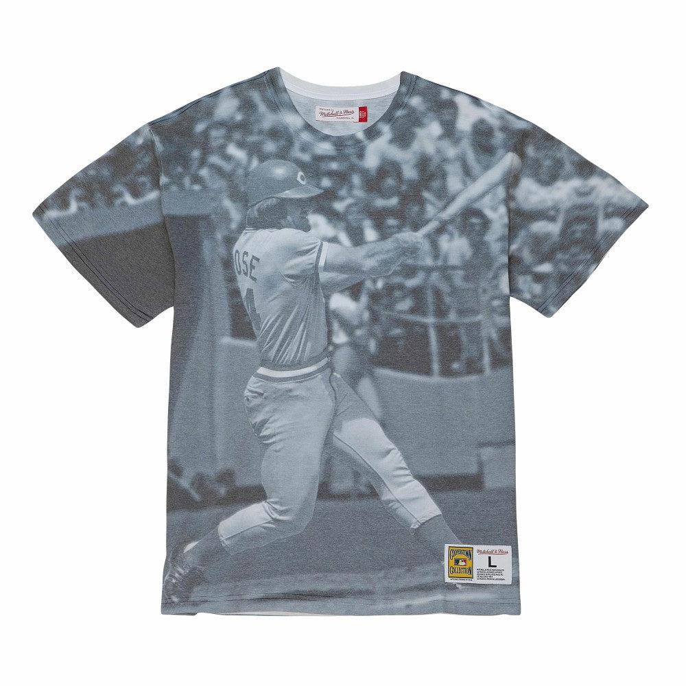 Pete Rose Cincinnati Reds Mitchell & Ness Cooperstown Collection Highlight Sublimated Player Graphic T-Shirt T-shirts