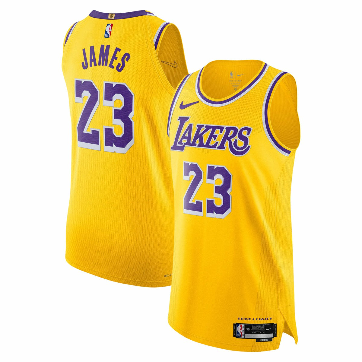 LeBron James Los Angeles Lakers Authentic Jersey Icon Edition Gold - Nike