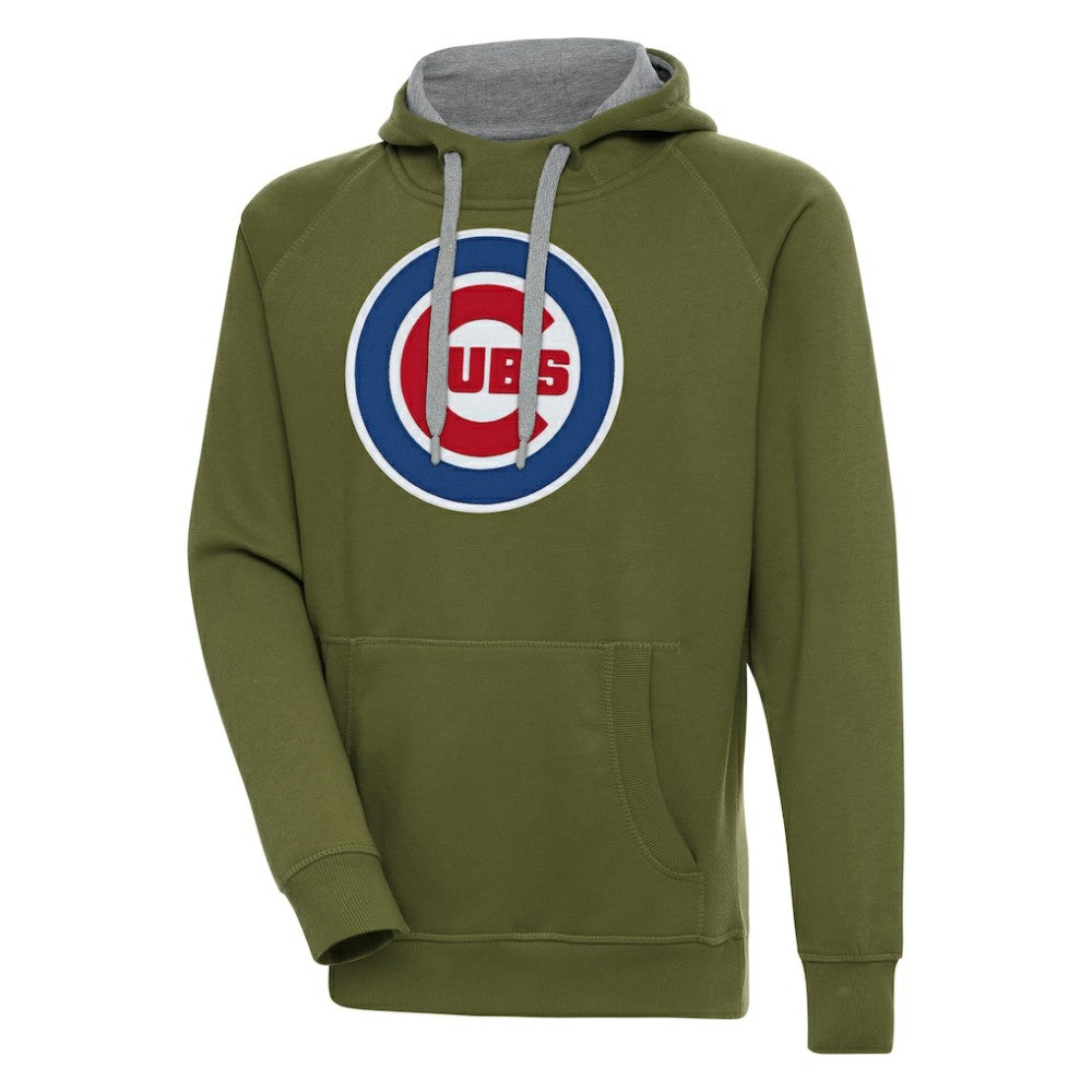Chicago Cubs Antigua Victory Pullover Hoodie - Olive Hoodies