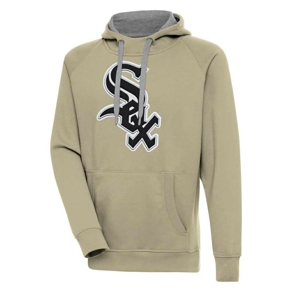 Chicago White Sox Antigua Victory Pullover Hoodie - Khaki Hoodies