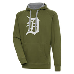 Detroit Tigers Antigua Victory Pullover Hoodie - Olive Hoodies