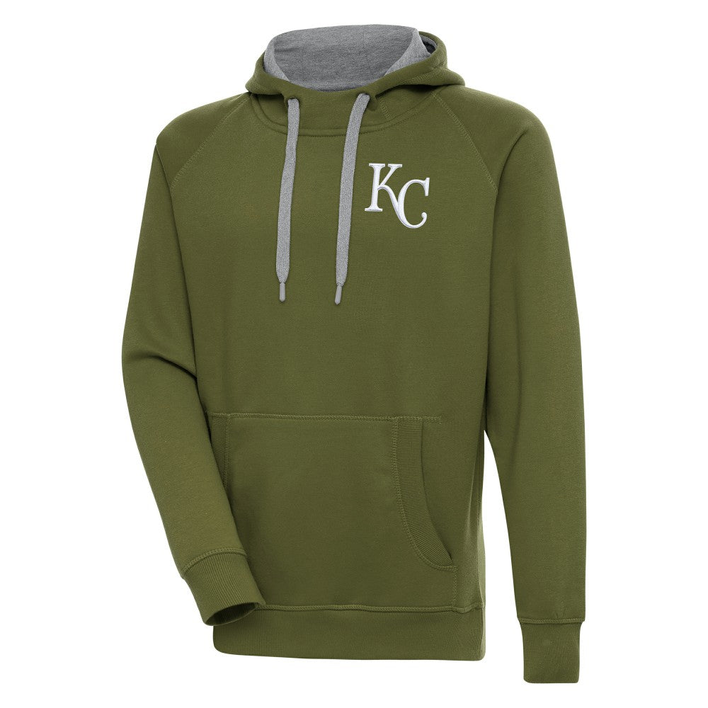 Kansas City Royals Antigua Victory Pullover Hoodie - Olive Hoodies