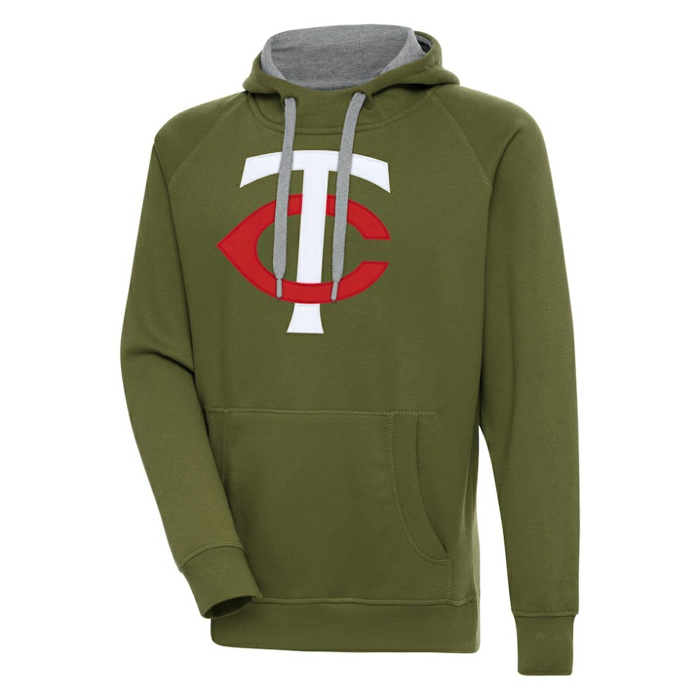 Minnesota Twins Antigua Victory Pullover Hoodie - Olive Hoodies