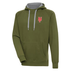 New York Mets Antigua Victory Pullover Hoodie - Olive Hoodies