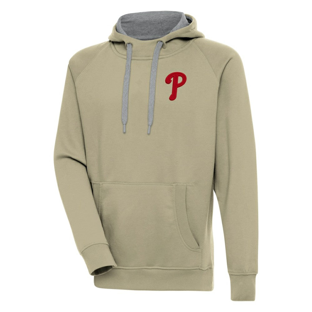 Philadelphia Phillies Antigua Victory Pullover Hoodie - Khaki Hoodies