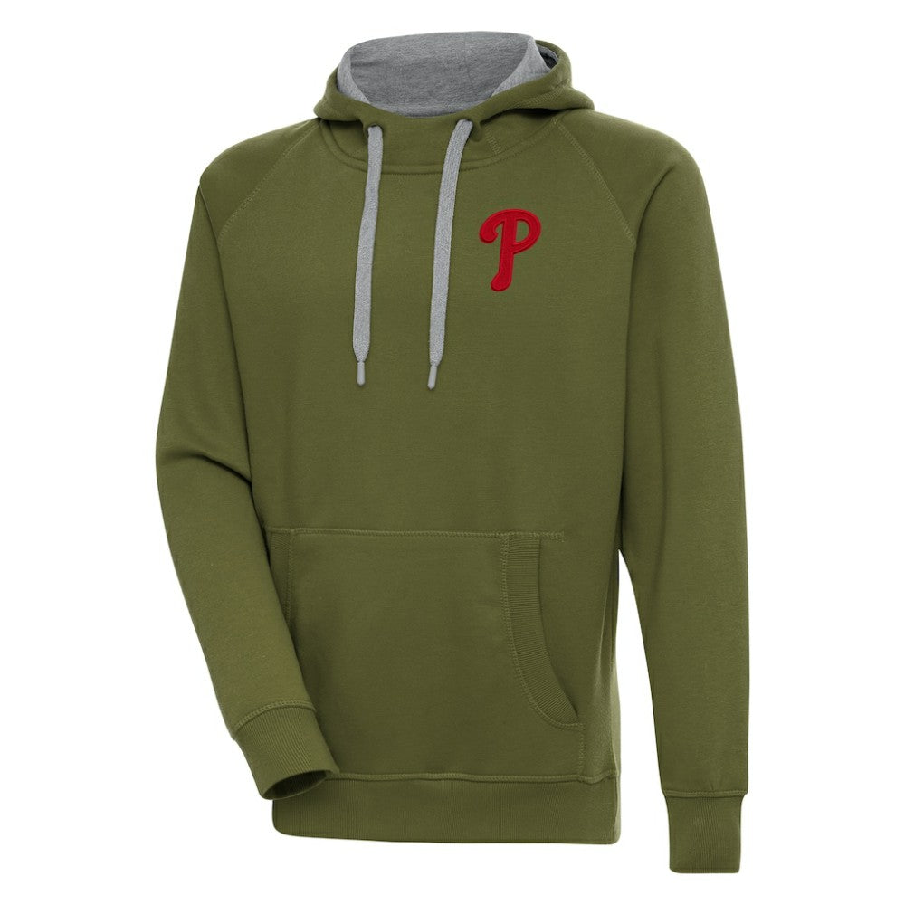 Philadelphia Phillies Antigua Victory Pullover Hoodie - Olive Hoodies
