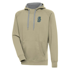 Seattle Mariners Antigua Victory Pullover Hoodie - Khaki Hoodies