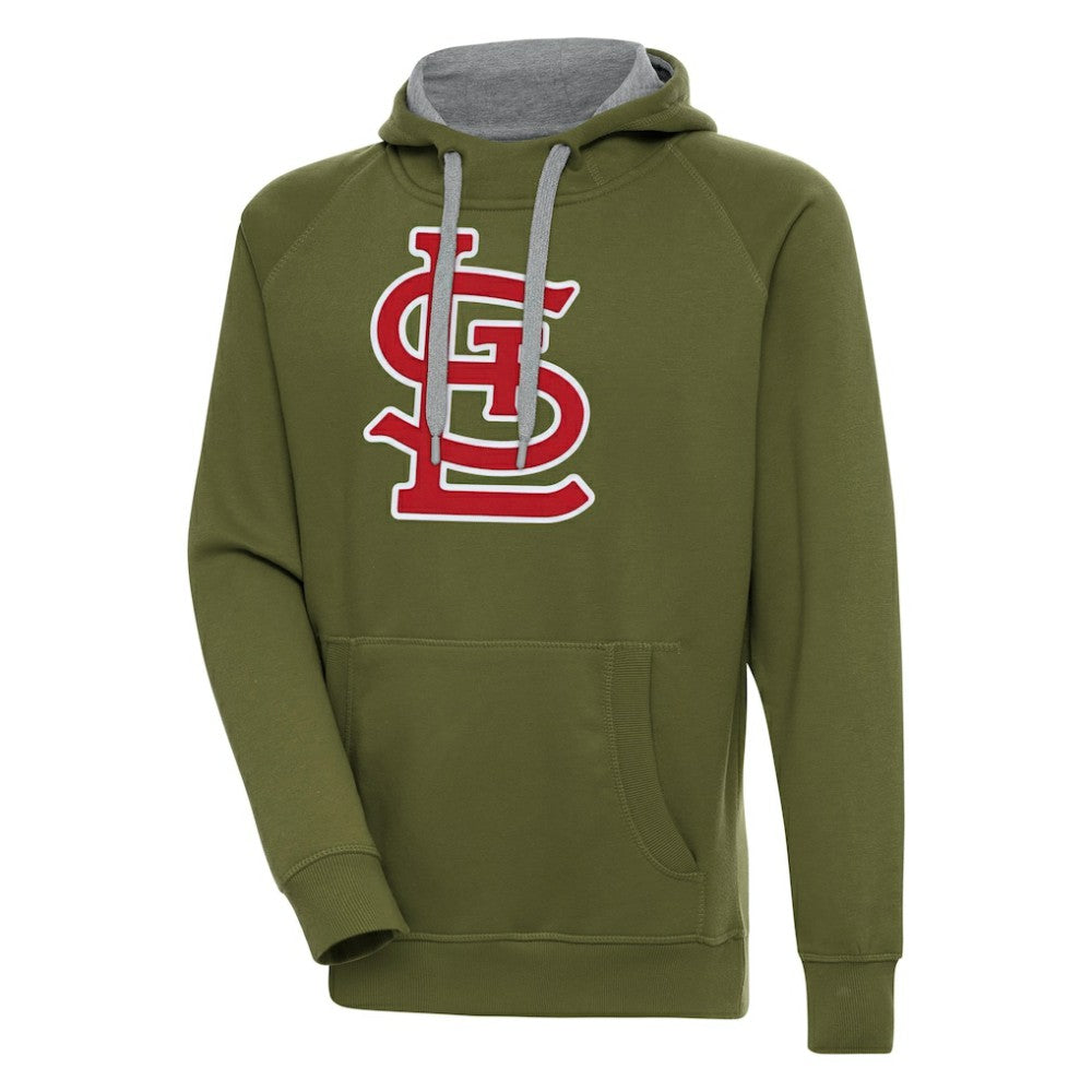St. Louis Cardinals Antigua Victory Pullover Hoodie - Olive Hoodies