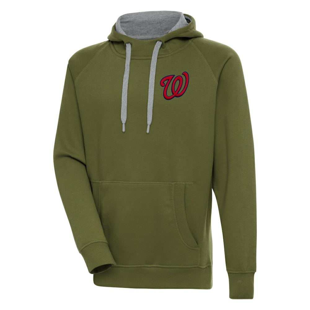 Washington Nationals Antigua Victory Pullover Hoodie - Olive Hoodies