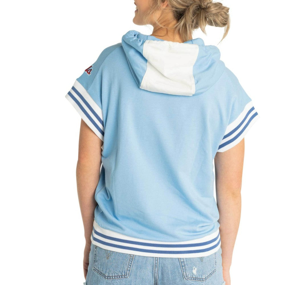 St. Louis Cardinals Lusso Women's Mabel Tri-Blend Short Sleeve Pullover Hoodie - Light Blue Hoodies