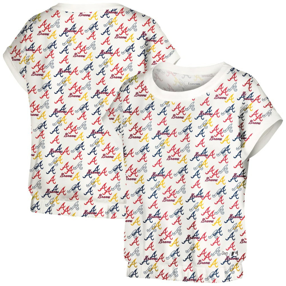Atlanta Braves Lusso Women's Madge Dolman Tri-Blend T-Shirt - White T-shirts