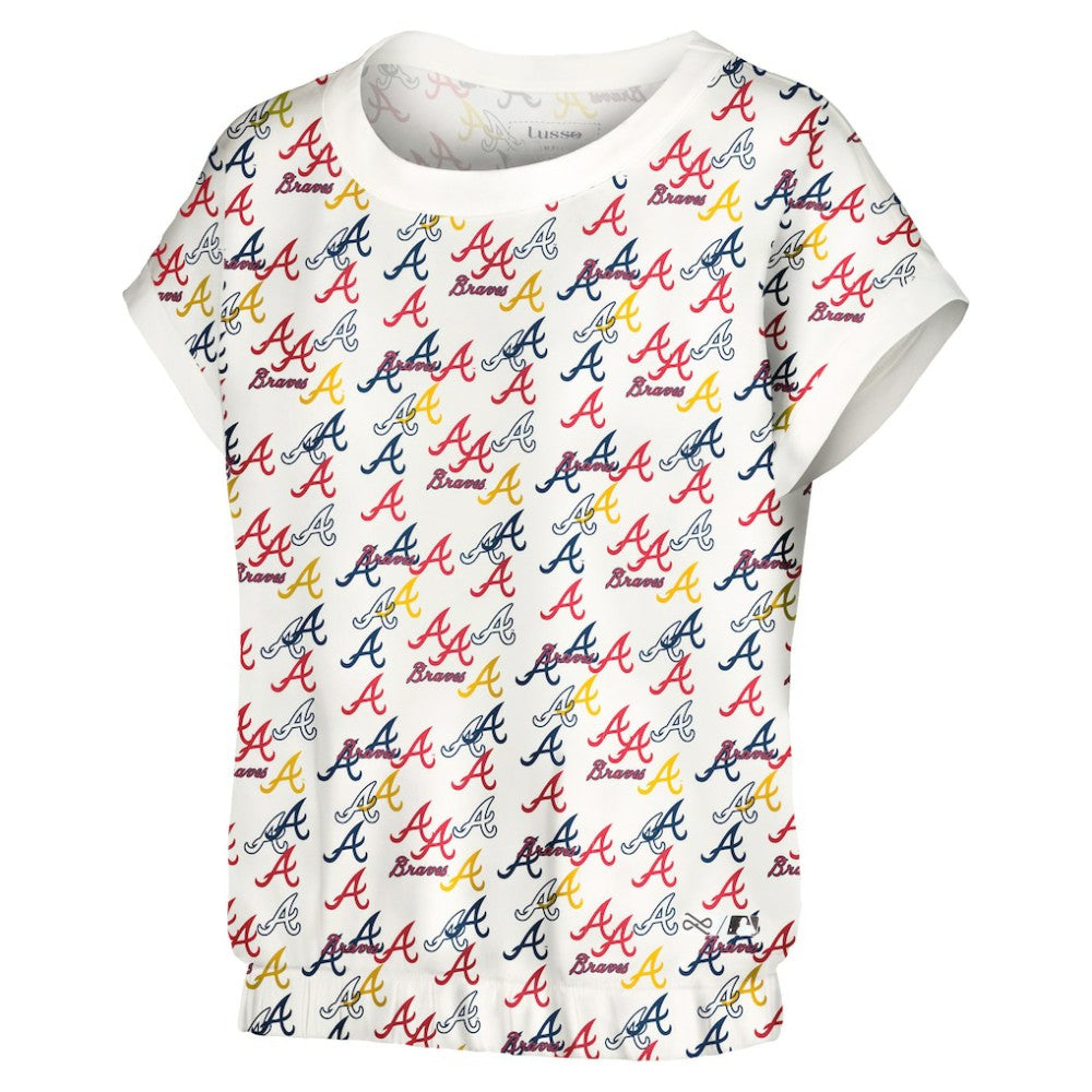 Atlanta Braves Lusso Women's Madge Dolman Tri-Blend T-Shirt - White T-shirts