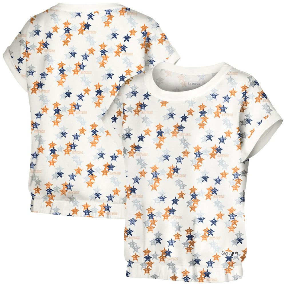 Houston Astros Lusso Women's Madge Dolman Tri-Blend T-Shirt - White T-shirts