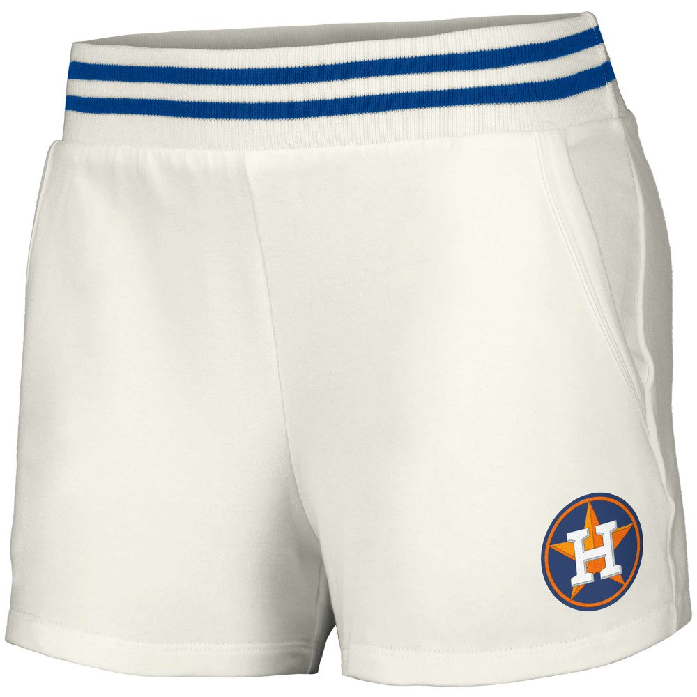 Houston Astros Lusso Women's Maeg Tri-Blend Pocket Shorts - White Shorts
