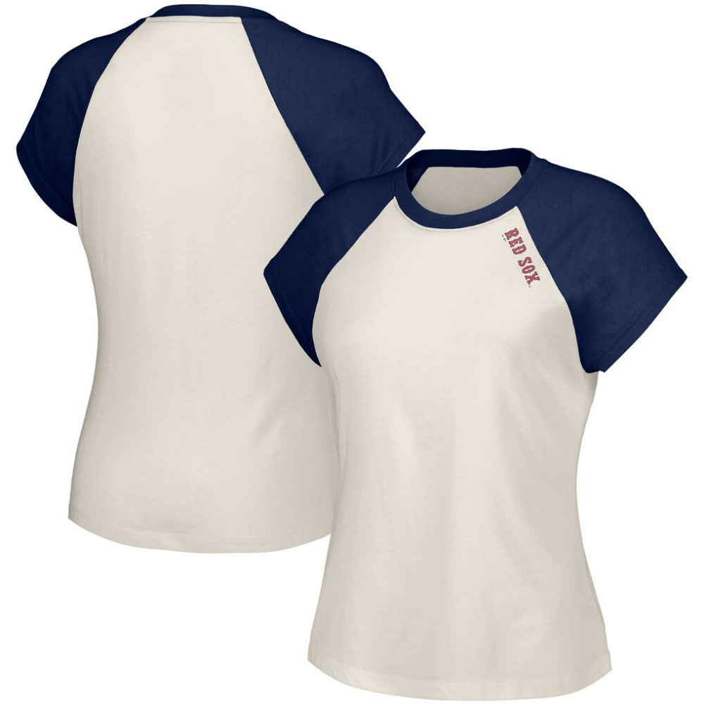 Boston Red Sox Lusso Women's Nikki Raglan T-Shirt - White T-shirts