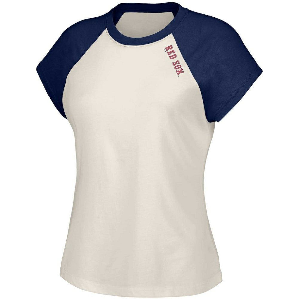 Boston Red Sox Lusso Women's Nikki Raglan T-Shirt - White T-shirts