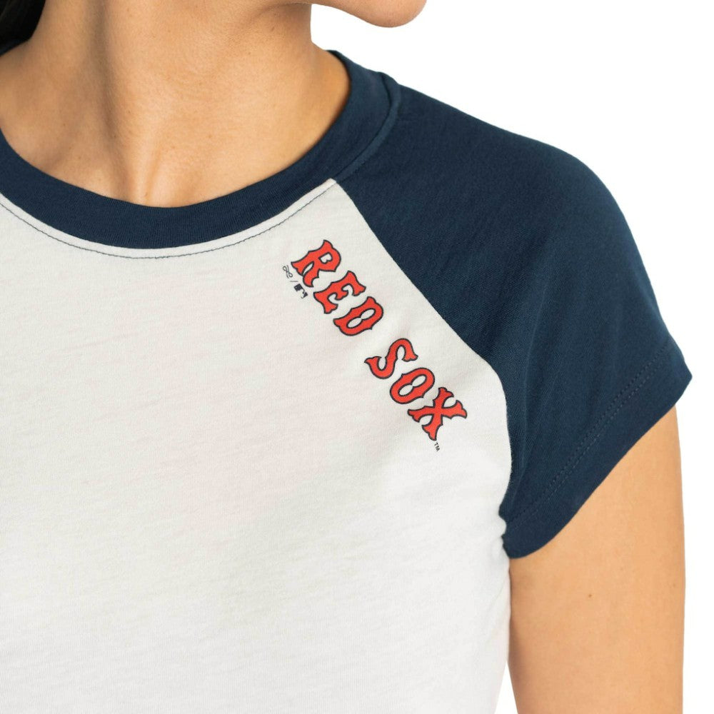 Boston Red Sox Lusso Women's Nikki Raglan T-Shirt - White T-shirts