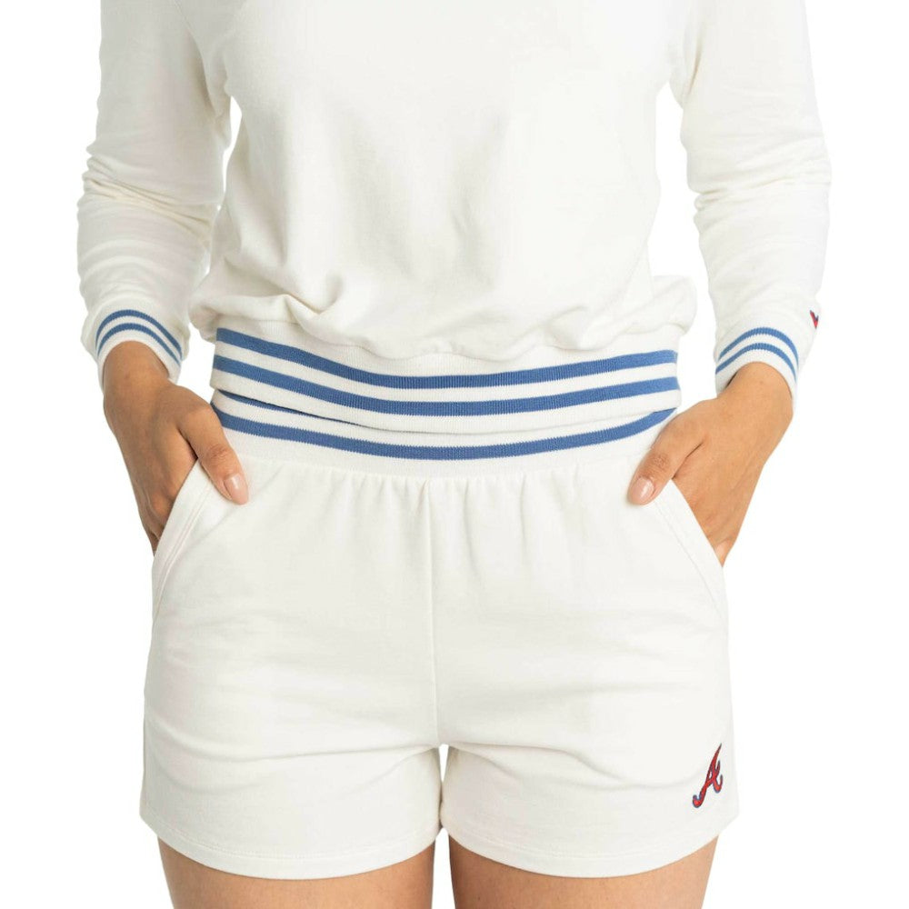 Atlanta Braves Lusso Women's Maeg Tri-Blend Pocket Shorts - White Shorts