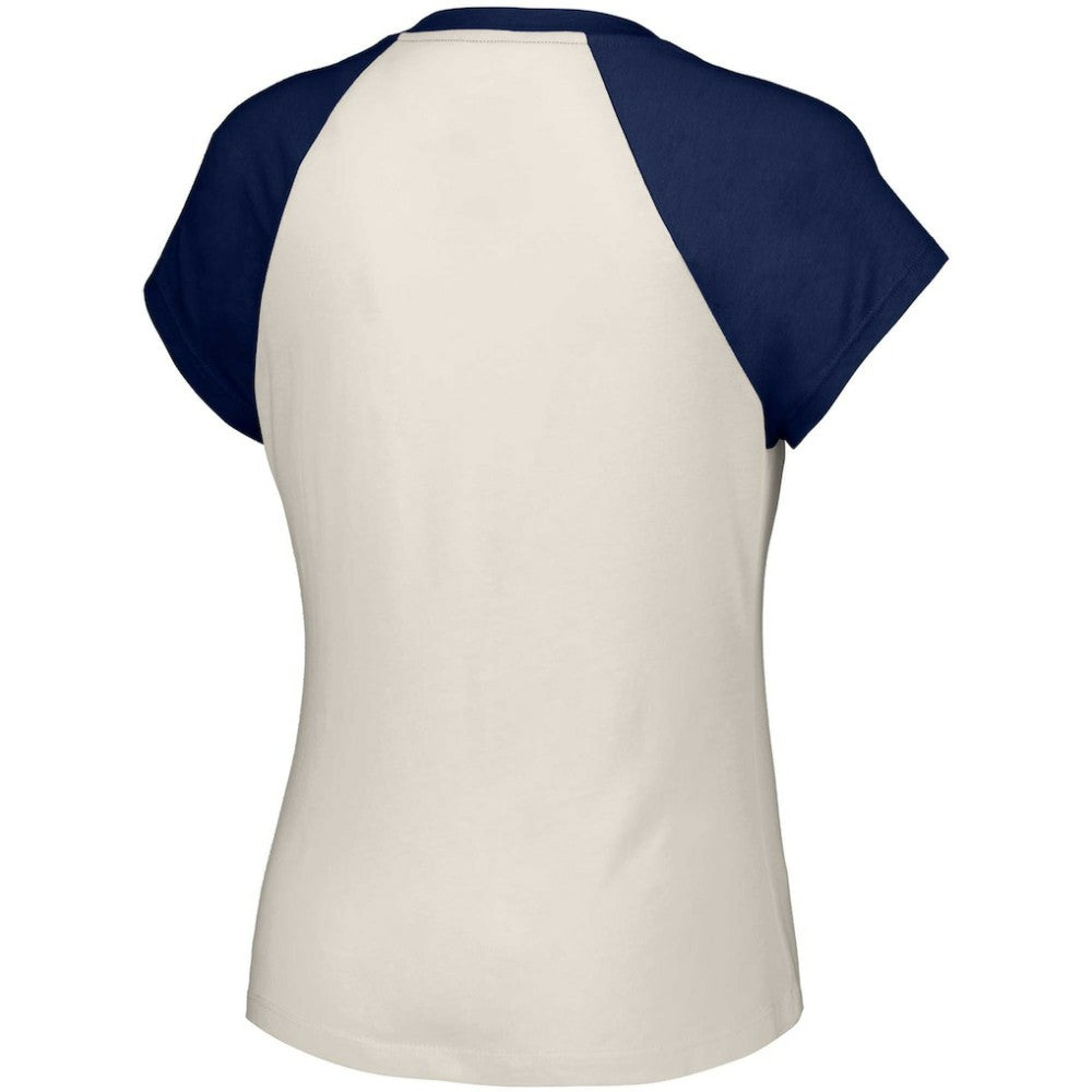 Atlanta Braves Lusso Women's Nikki Raglan T-Shirt - White T-shirts