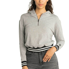 San Diego Padres Lusso Women's Magnolia Tri-Blend Quarter-Zip Hoodie - Gray Hoodies