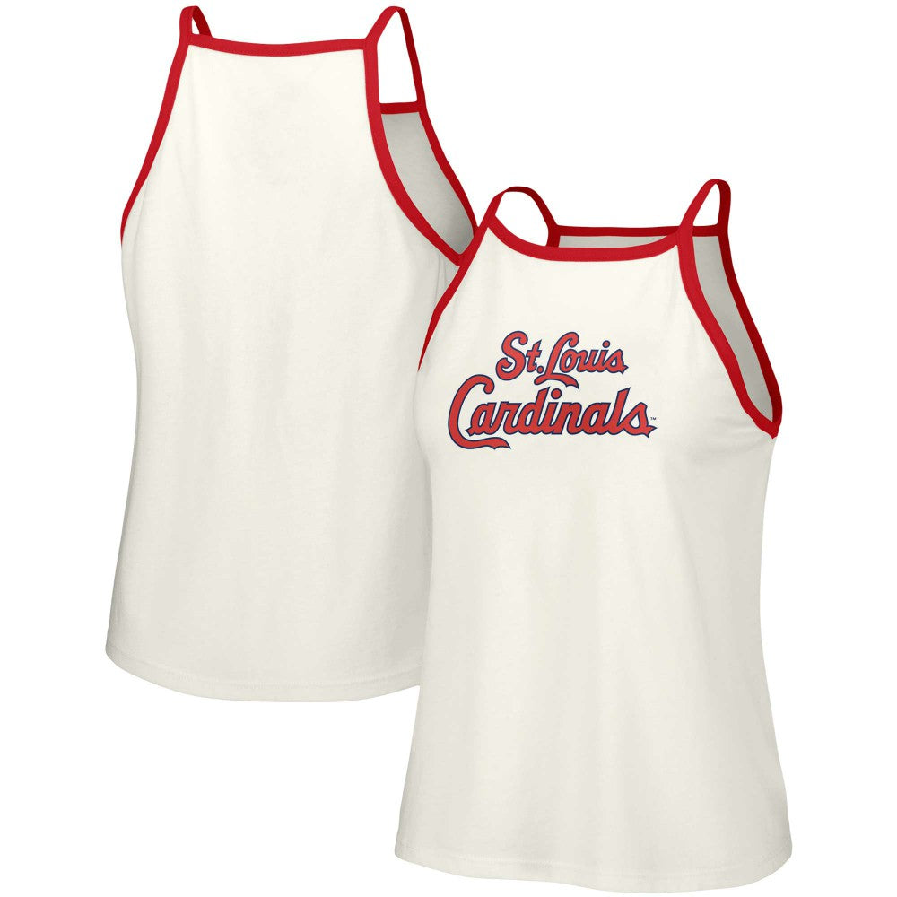 St. Louis Cardinals Lusso Women's Nadine Halter Tank Top - White Tanks