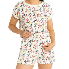 Atlanta Braves Lusso Women's Marge Shorts - White Shorts