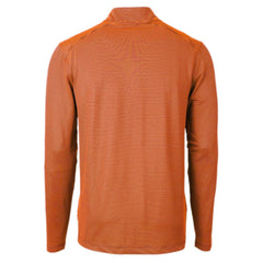 Houston Astros Cutter & Buck Virtue Eco Pique Micro Stripe Recycled Quarter-Zip Pullover Top - Orange/Navy Pullover