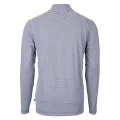 Houston Astros Cutter & Buck Virtue Eco Pique Micro Stripe Recycled Quarter-Zip Pullover Top - Navy/White Pullover