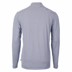 Kansas City Royals Cutter & Buck Virtue Eco Pique Micro Stripe Recycled Quarter-Zip Pullover Top - Navy/White Pullover