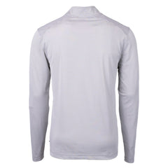 Milwaukee Brewers Cutter & Buck Virtue Eco Pique Micro Stripe Recycled Quarter-Zip Pullover Top - Gray/White Pullover