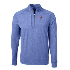 Chicago Cubs Cutter & Buck Adapt Eco Knit Stretch Recycled Quarter-Zip Pullover Top - Heather Royal Pullover
