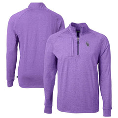 Colorado Rockies Cutter & Buck Adapt Eco Knit Stretch Recycled Quarter-Zip Pullover Top - Heather Purple Pullover