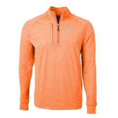 Detroit Tigers Cutter & Buck Adapt Eco Knit Stretch Recycled Quarter-Zip Pullover Top - Heather Orange Pullover