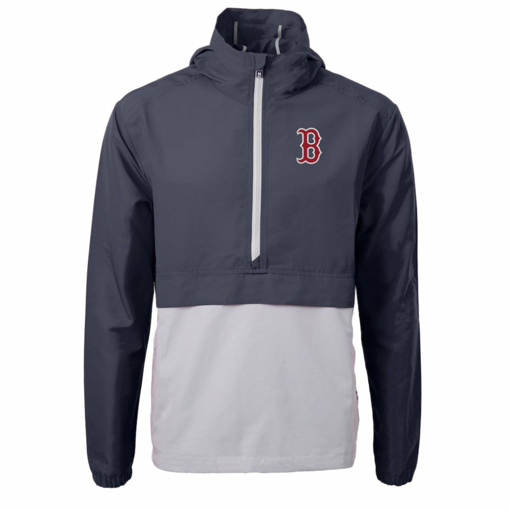 Boston Red Sox Cutter & Buck Charter Eco Recycled Half-Zip Anorak Jacket - Navy/Gray Jackets
