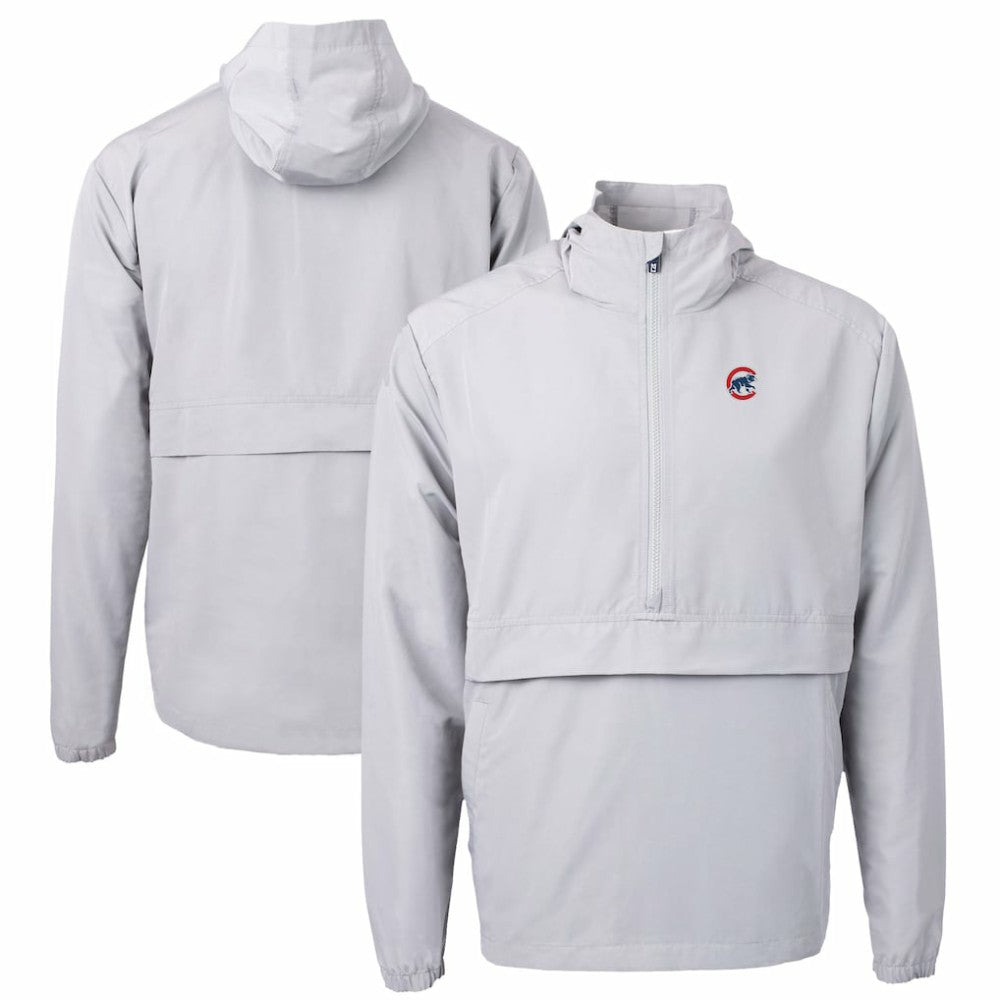 Chicago Cubs Cutter & Buck Charter Eco Recycled Half-Zip Anorak Jacket - Gray Jackets