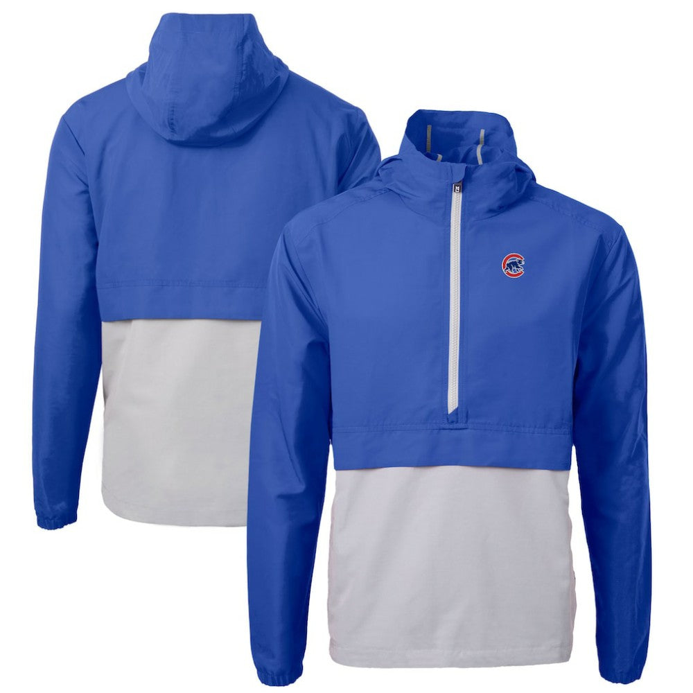 Chicago Cubs Cutter & Buck Charter Eco Recycled Half-Zip Anorak Jacket - Royal/Gray Jackets