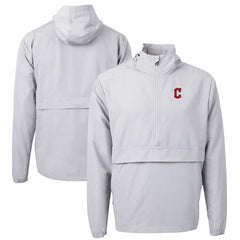 Cleveland Guardians Cutter & Buck Charter Eco Recycled Half-Zip Anorak Jacket - Gray Jackets