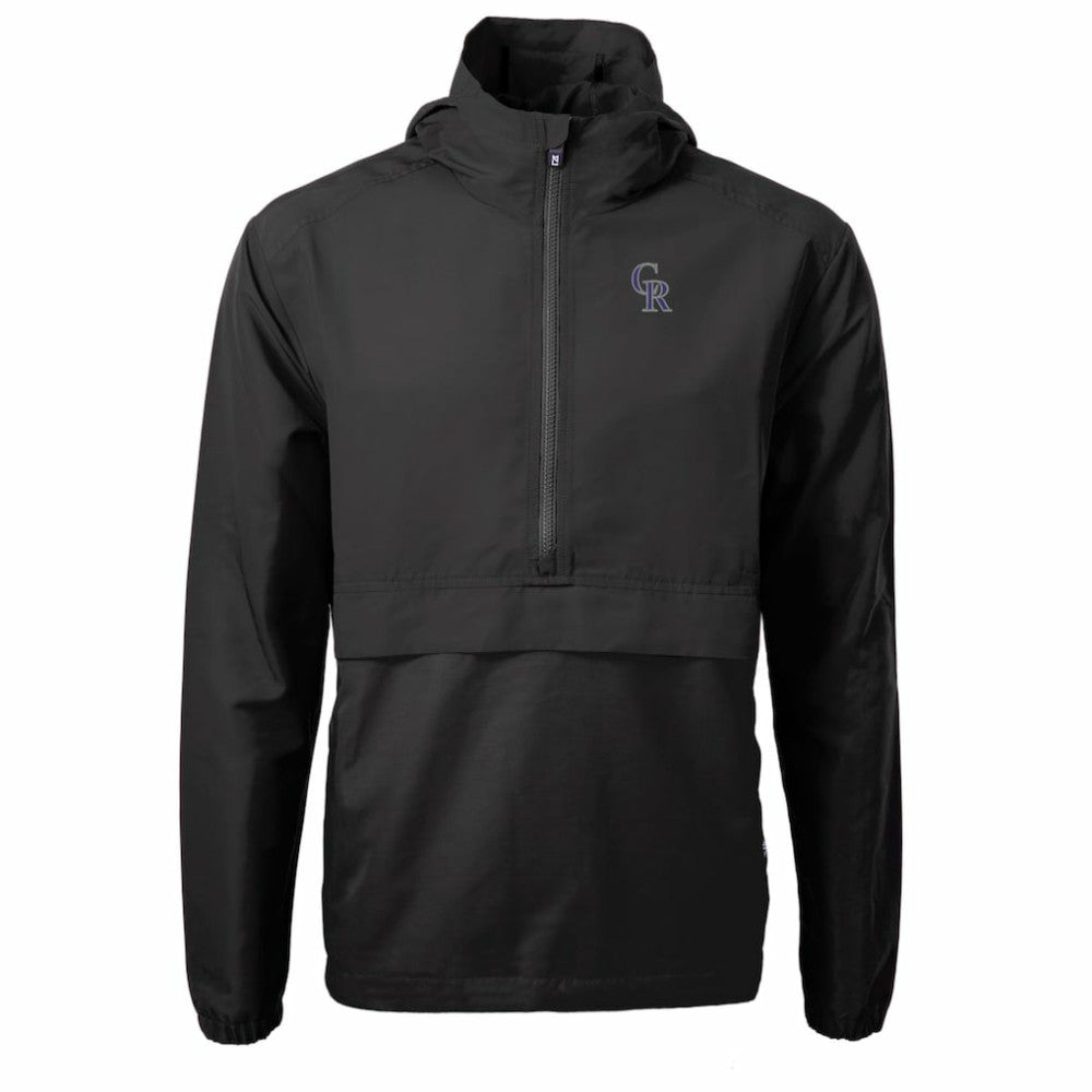 Colorado Rockies Cutter & Buck Charter Eco Recycled Half-Zip Anorak Jacket - Black Jackets