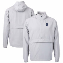 Detroit Tigers Cutter & Buck Charter Eco Recycled Half-Zip Anorak Jacket - Gray Jackets
