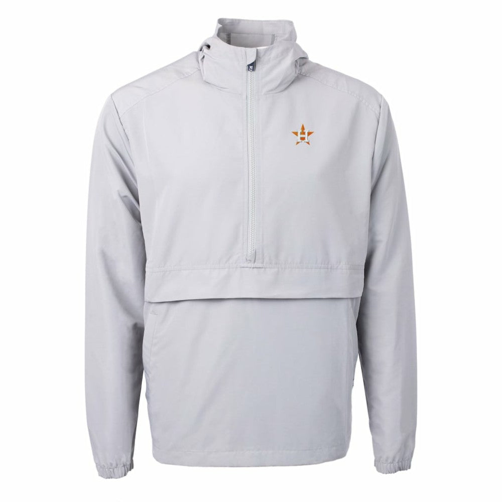 Houston Astros Cutter & Buck Charter Eco Recycled Half-Zip Anorak Jacket - Gray Jackets