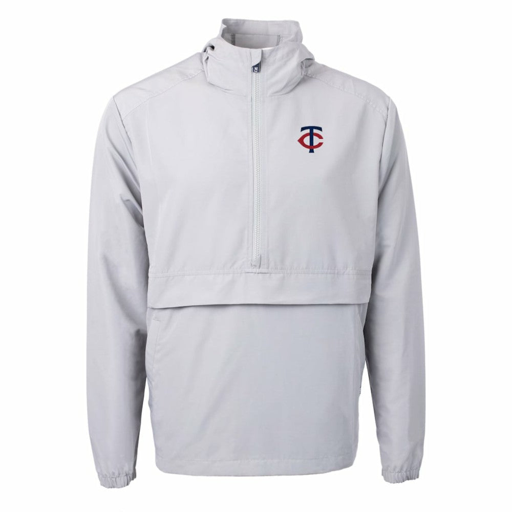 Minnesota Twins Cutter & Buck Charter Eco Recycled Half-Zip Anorak Jacket - Gray Jackets