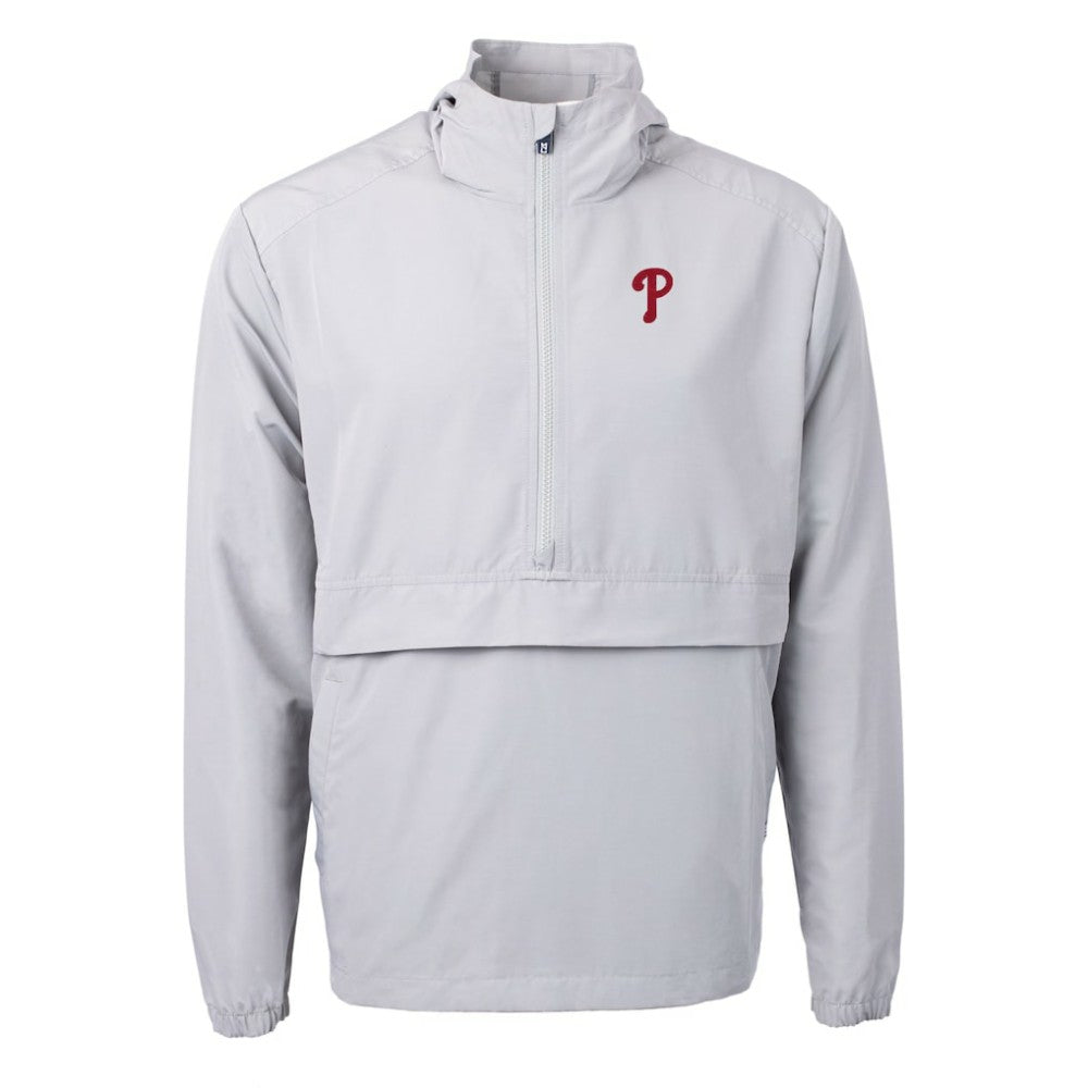 Philadelphia Phillies Cutter & Buck Charter Eco Recycled Half-Zip Anorak Jacket - Gray Jackets
