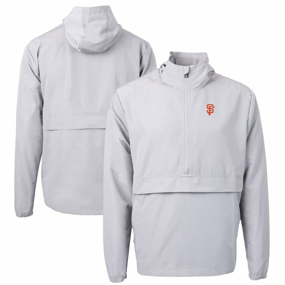 San Francisco Giants Cutter & Buck Charter Eco Recycled Half-Zip Anorak Jacket - Gray Jackets