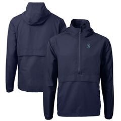 Seattle Mariners Cutter & Buck Charter Eco Recycled Half-Zip Anorak Jacket - Navy Jackets