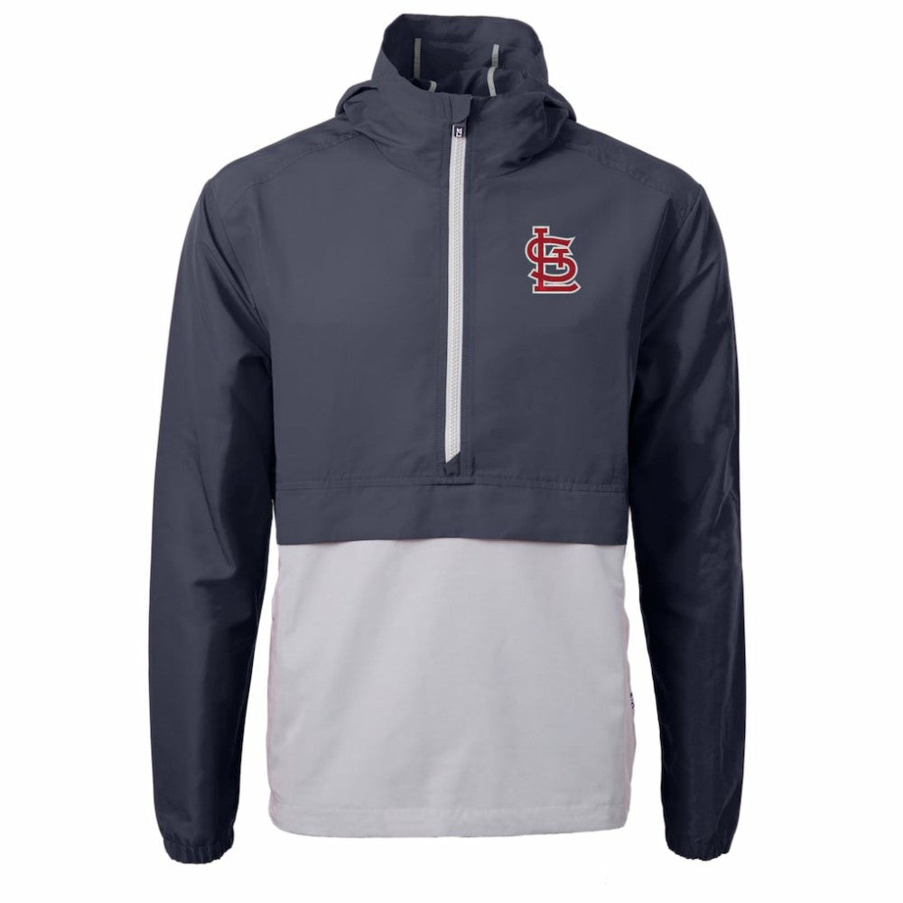 St. Louis Cardinals Cutter & Buck Charter Eco Recycled Half-Zip Anorak Jacket - Navy/Gray Jackets