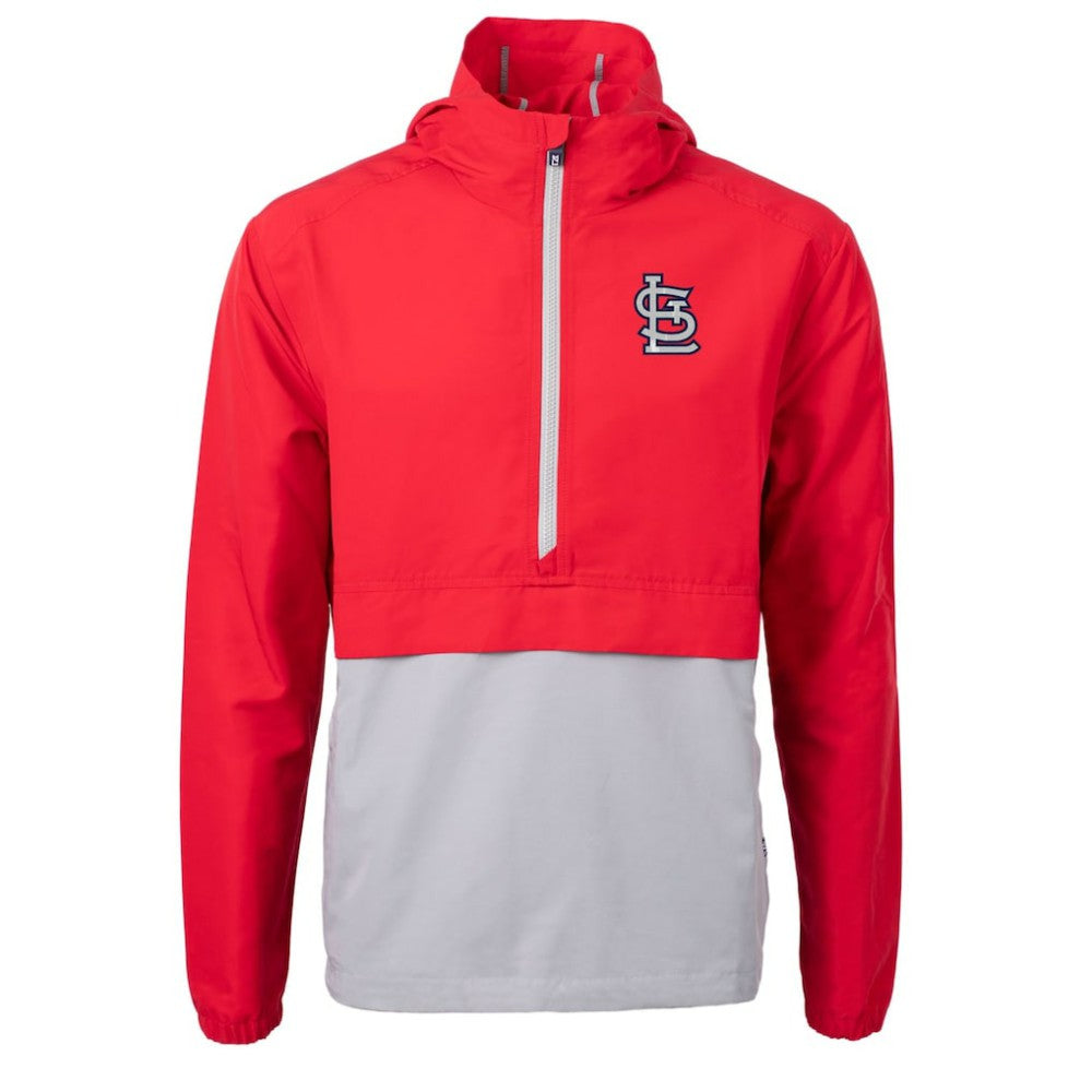 St. Louis Cardinals Cutter & Buck Charter Eco Recycled Half-Zip Anorak Jacket - Red/Gray Jackets